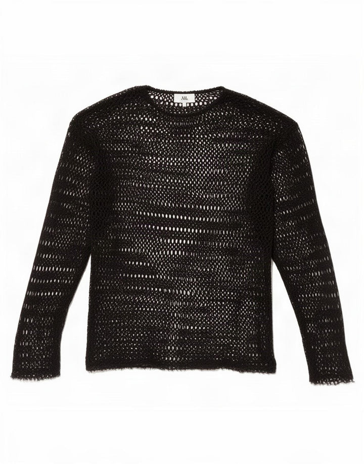 Top Zara da donna all'uncinetto trasparente UK 10 piccolo nero