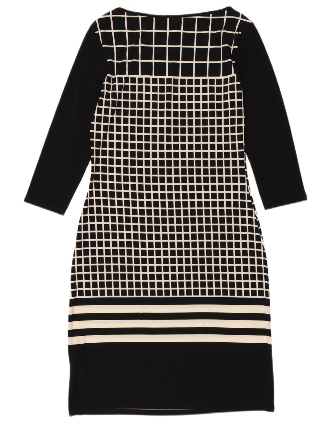 Abito tubino con maniche a 3/4 Marks & Spencer da donna UK 8 piccoli quadri neri