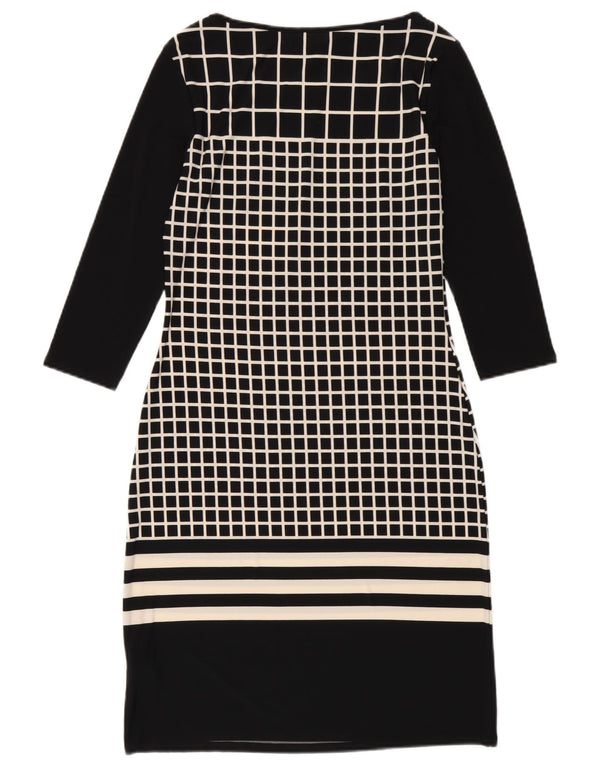 Abito tubino con maniche a 3/4 Marks & Spencer da donna UK 8 piccoli quadri neri