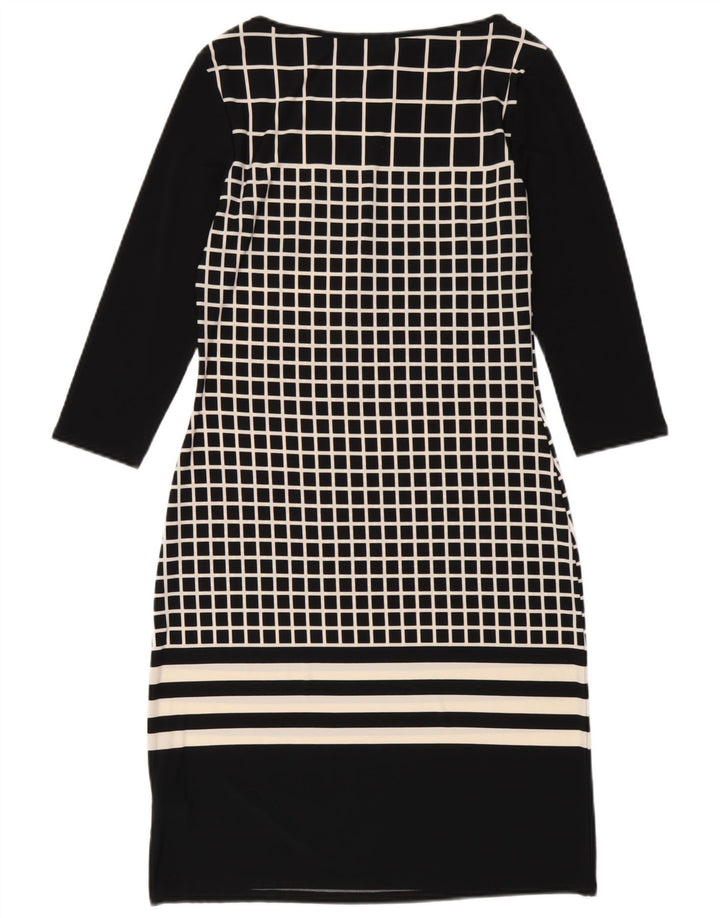 Abito tubino con maniche a 3/4 Marks & Spencer da donna UK 8 piccoli quadri neri