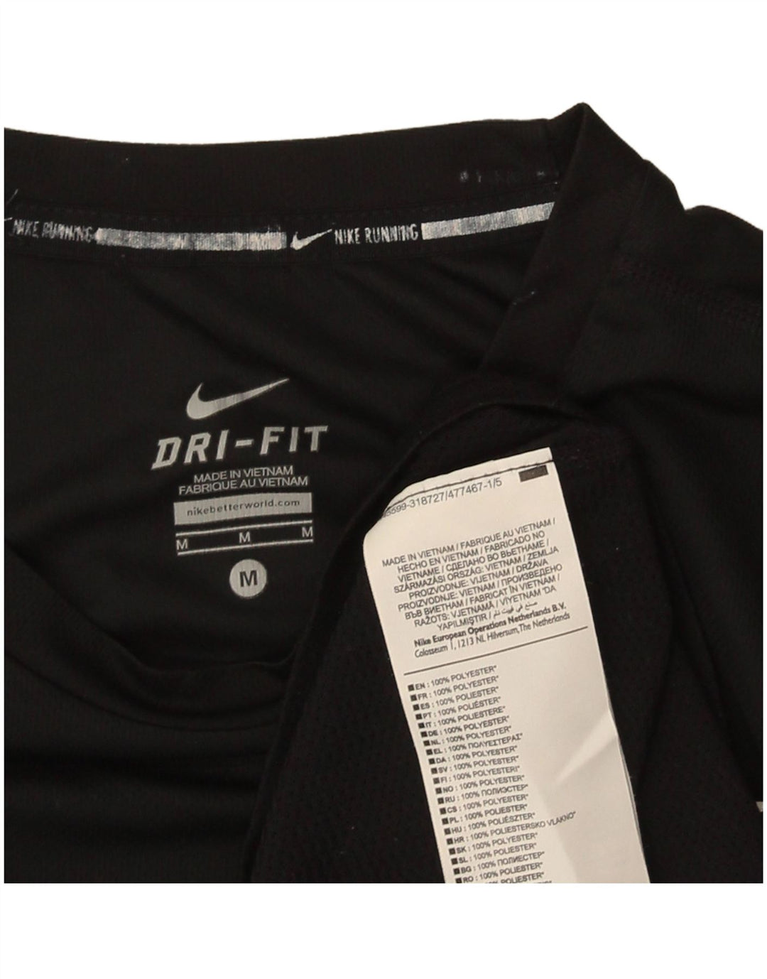 T-shirt Nike Dri Fit da uomo, media, nera, poliestere, sportiva