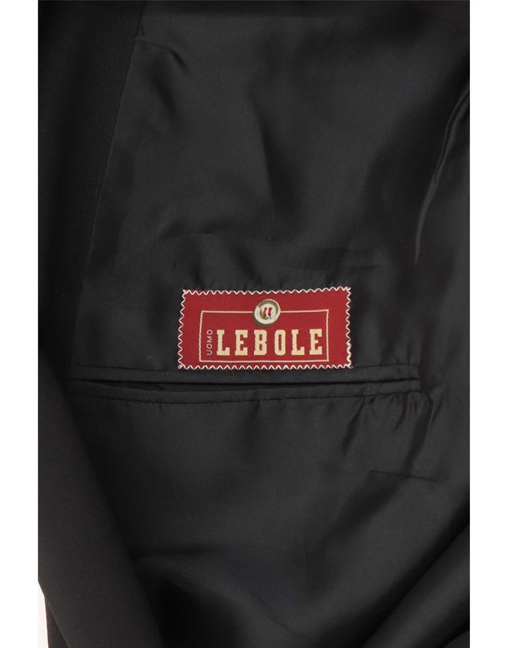Lebole Giacca blazer da uomo a 1 bottone UK 40 Large Nera