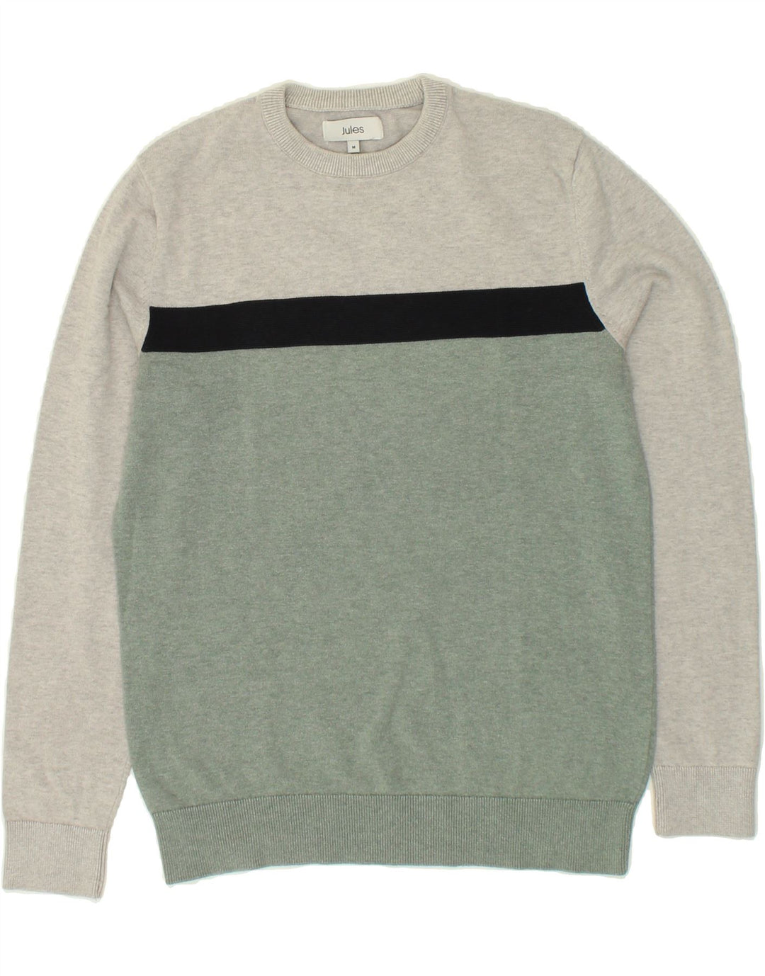 JULES Womens Crew Neck Jumper Sweater UK 12 Medium Grey Colourblock Vintage Jules and Second-Hand Jules from Messina Hembry 