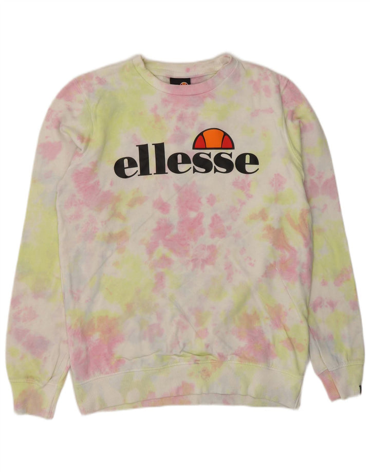 ELLESSE Girls Graphic Sweatshirt Jumper 13-14 Years Multicoloured Tie Dye