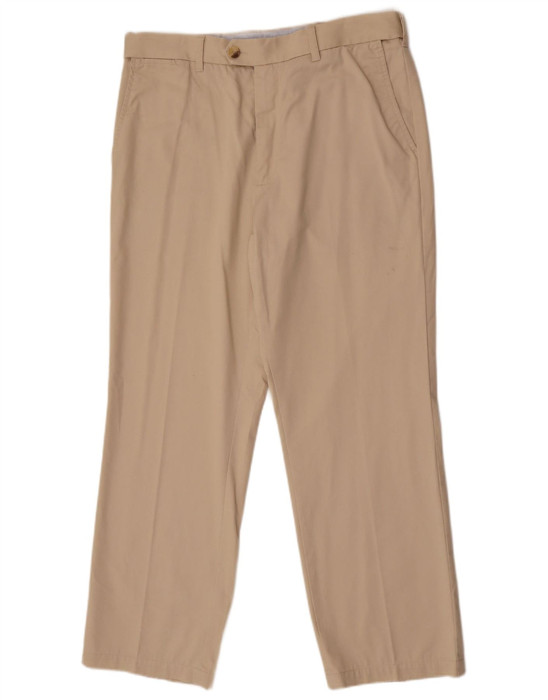 Pantaloni da abito dritti da uomo Marks & Spencer W36 L29 in cotone beige