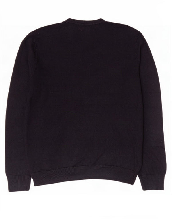 Maglione maglione con scollo a V da uomo Marks & Spencer XL blu navy acrilico