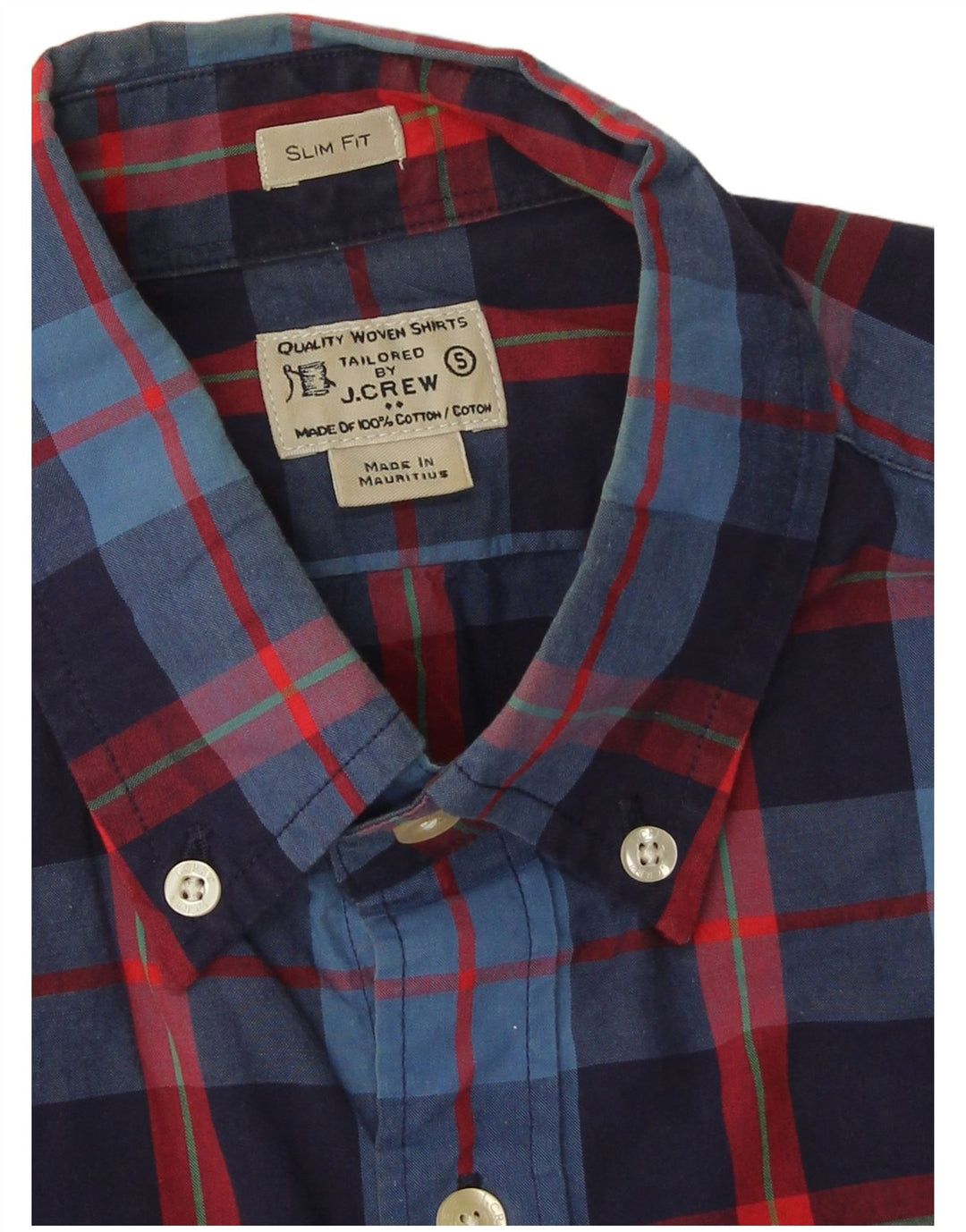 Camicia slim fit da uomo J. Crew piccola in cotone a quadri blu navy