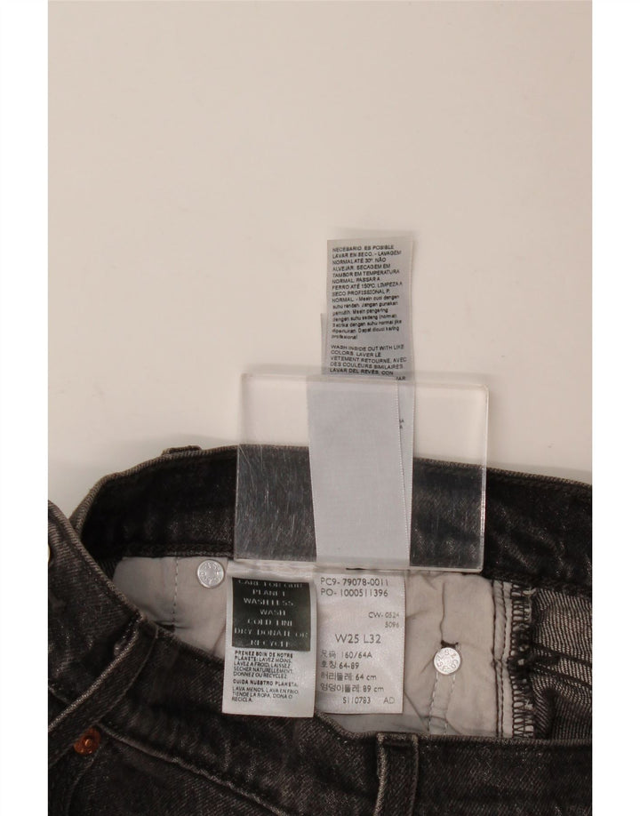 Jeans dritti a gabbia toracica da donna LEVI'S W25 L32 cotone grigio