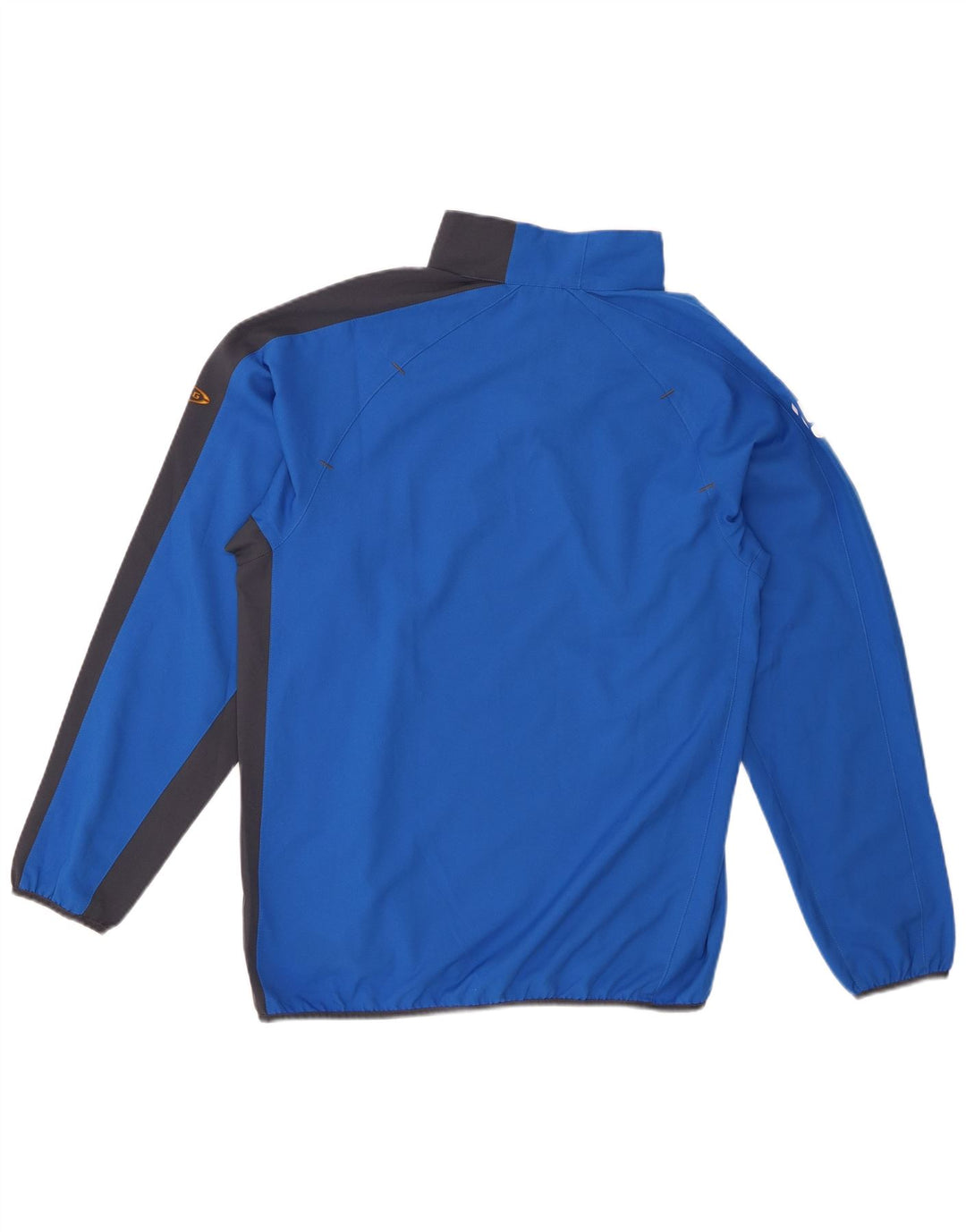 PUMA Maglia da ginnastica da uomo con collo con zip e grafica, piccola, color block blu