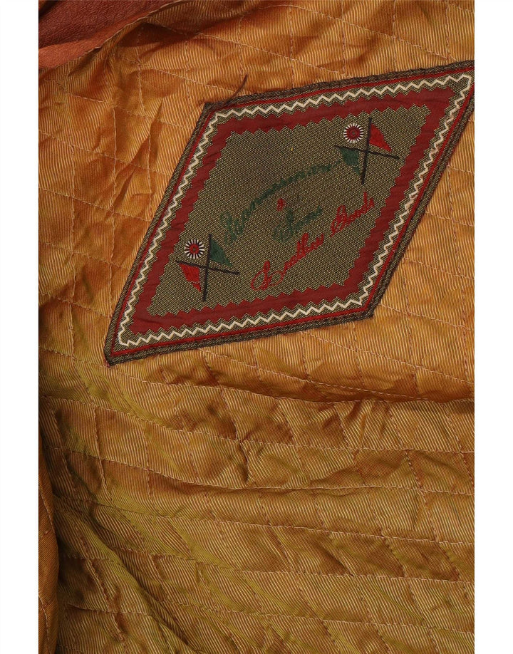 Soprabito vintage da donna in pelle scamosciata UK 18 XL Marrone