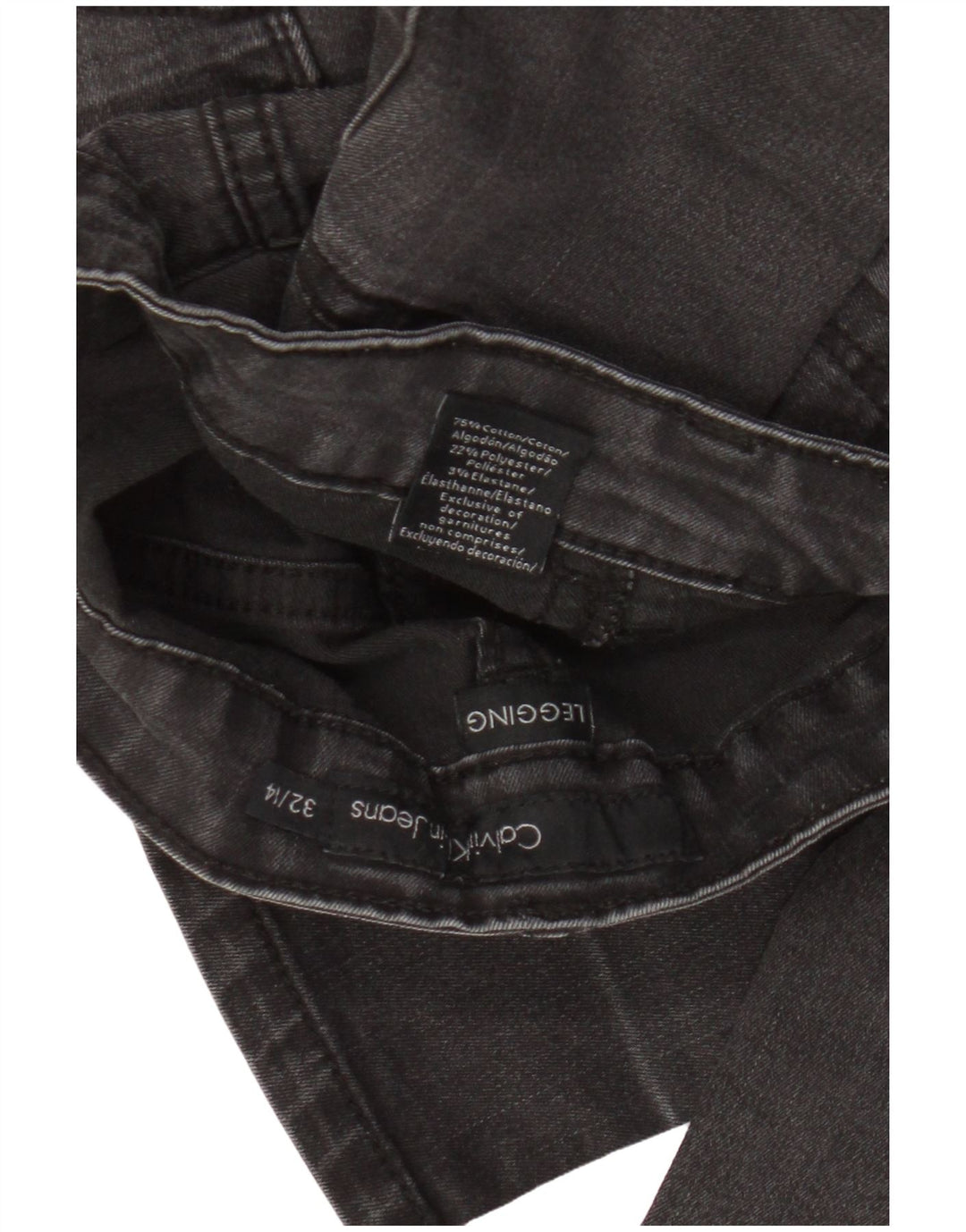 Jeans legging da donna Calvin Klein US 14 Large W32 L30 Cotone grigio
