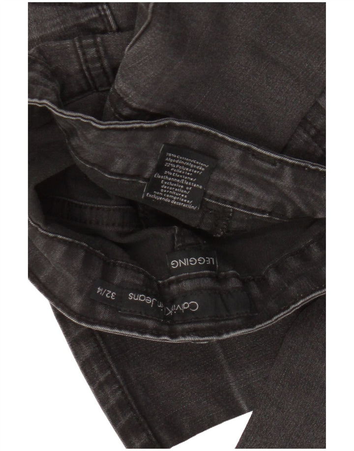 Jeans legging da donna Calvin Klein US 14 Large W32 L30 Cotone grigio