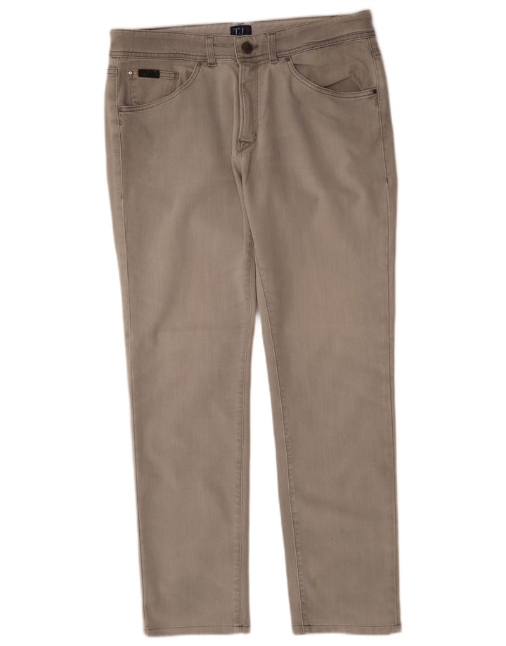 TRUSSARDI Mens Straight Jeans W36 L31 Grey Cotton