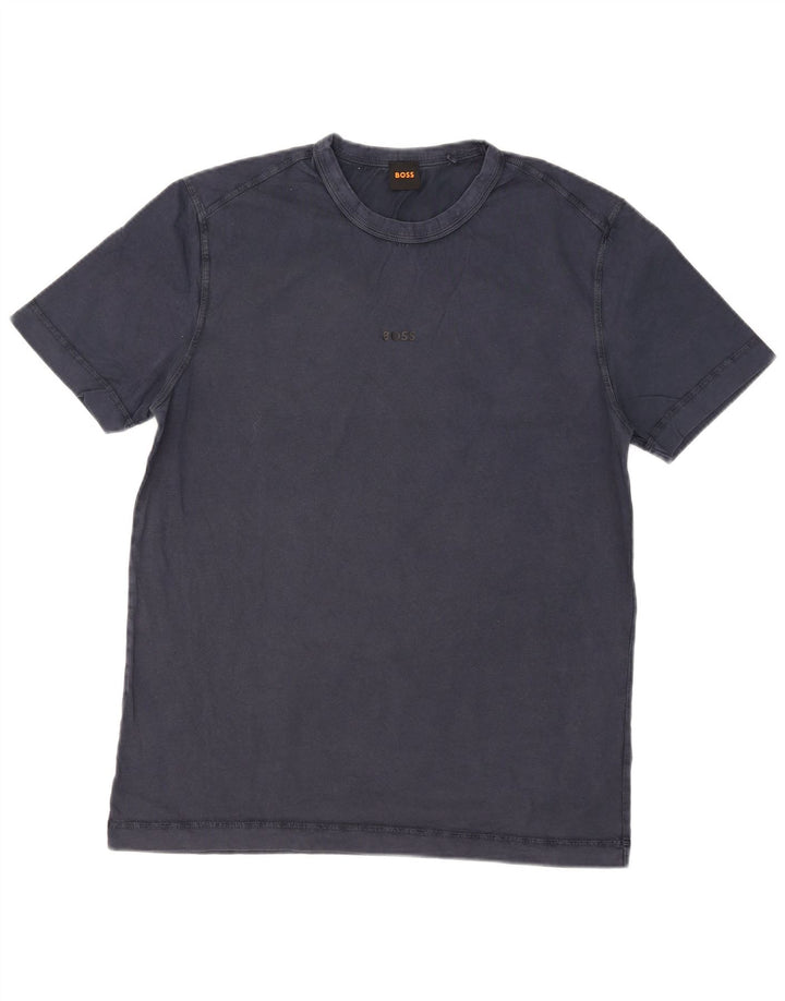 T-shirt da uomo Hugo Boss Top in cotone blu navy medio