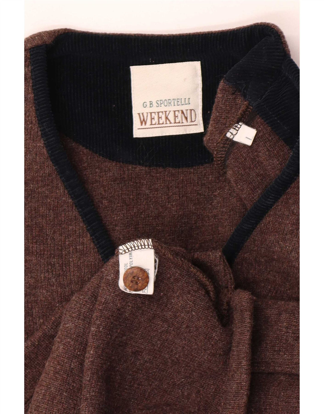 Maglione cardigan senza maniche vintage da uomo per il fine settimana, grande lana marrone