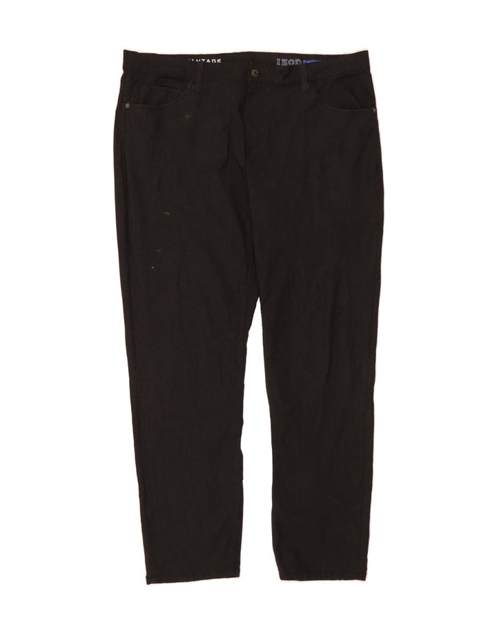 IZOD Mens Straight Casual Trousers W40 L32  Black Rayon Vintage Izod and Second-Hand Izod from Messina Hembry 