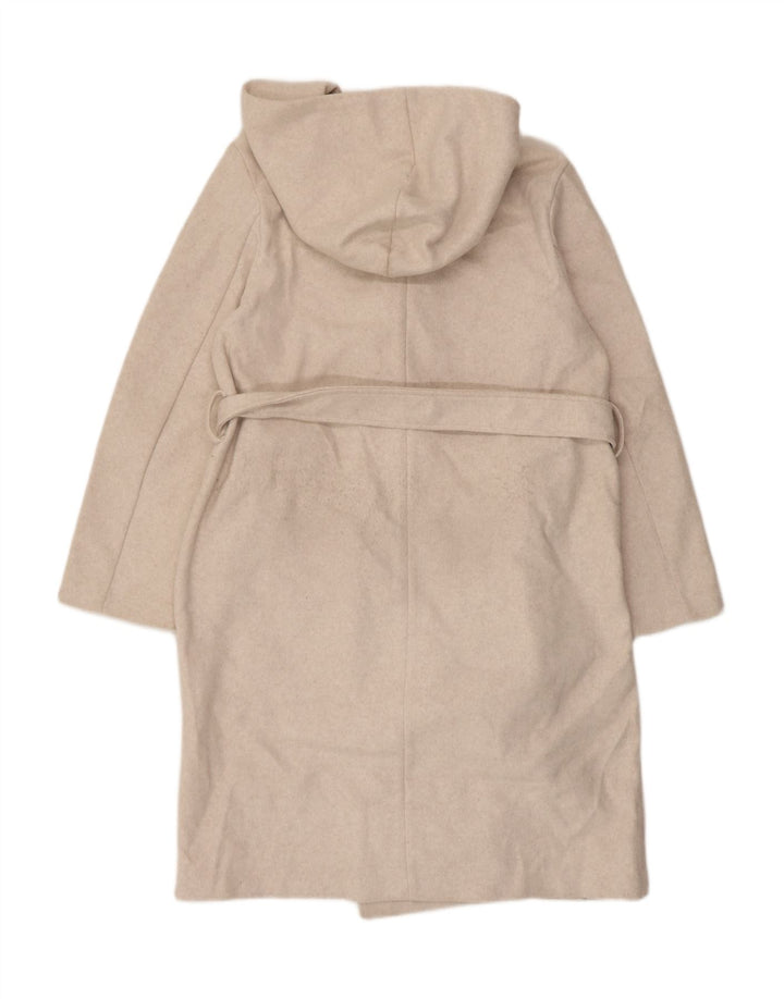 Cappotto con cappuccio da donna Zara UK 12 Poliestere beige medio