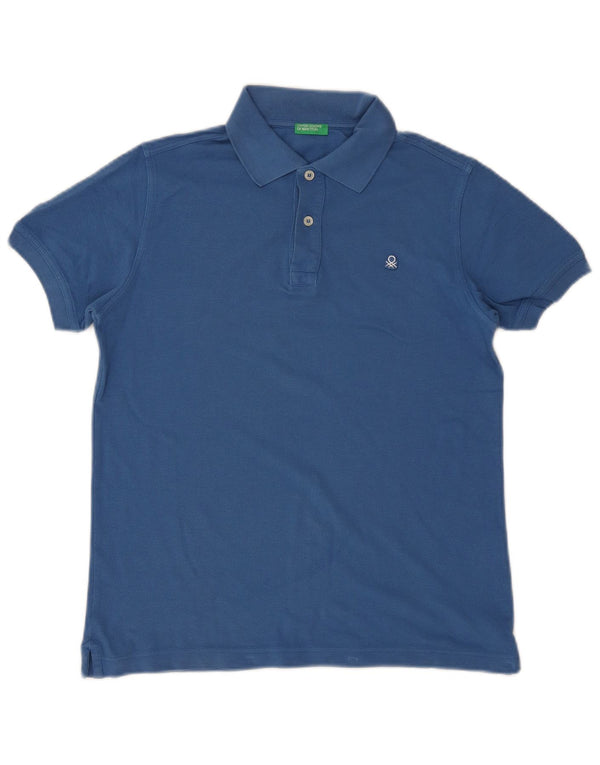 Polo Benetton Bambino 13-14 Anni 3XL Cotone Blu