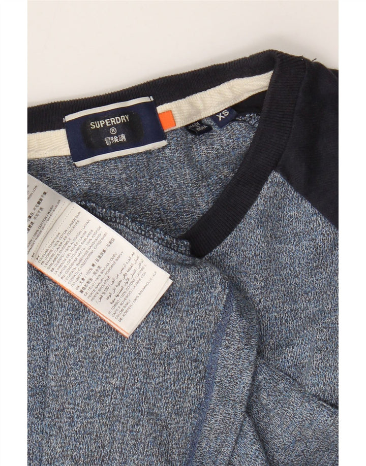 Maglia da uomo a maniche lunghe Superdry XS blu in cotone color block
