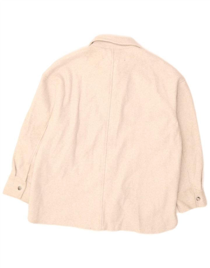 Camicia oversize da donna Zara Oversize UK 10 Small Poliestere bianco sporco