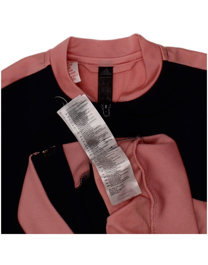 Giacca Top della tuta da ragazza Adidas 9-10 anni in poliestere color block rosa