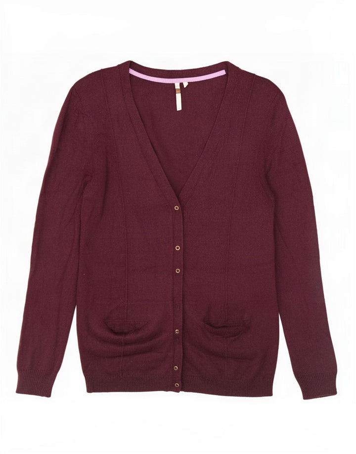 Maglione cardigan da donna White Stuff UK 14 Viscosa bordeaux media