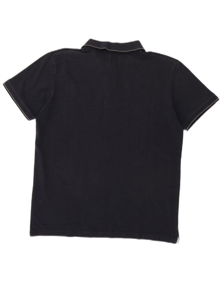 LEE Mens Polo Shirt Large Navy Blue Cotton
