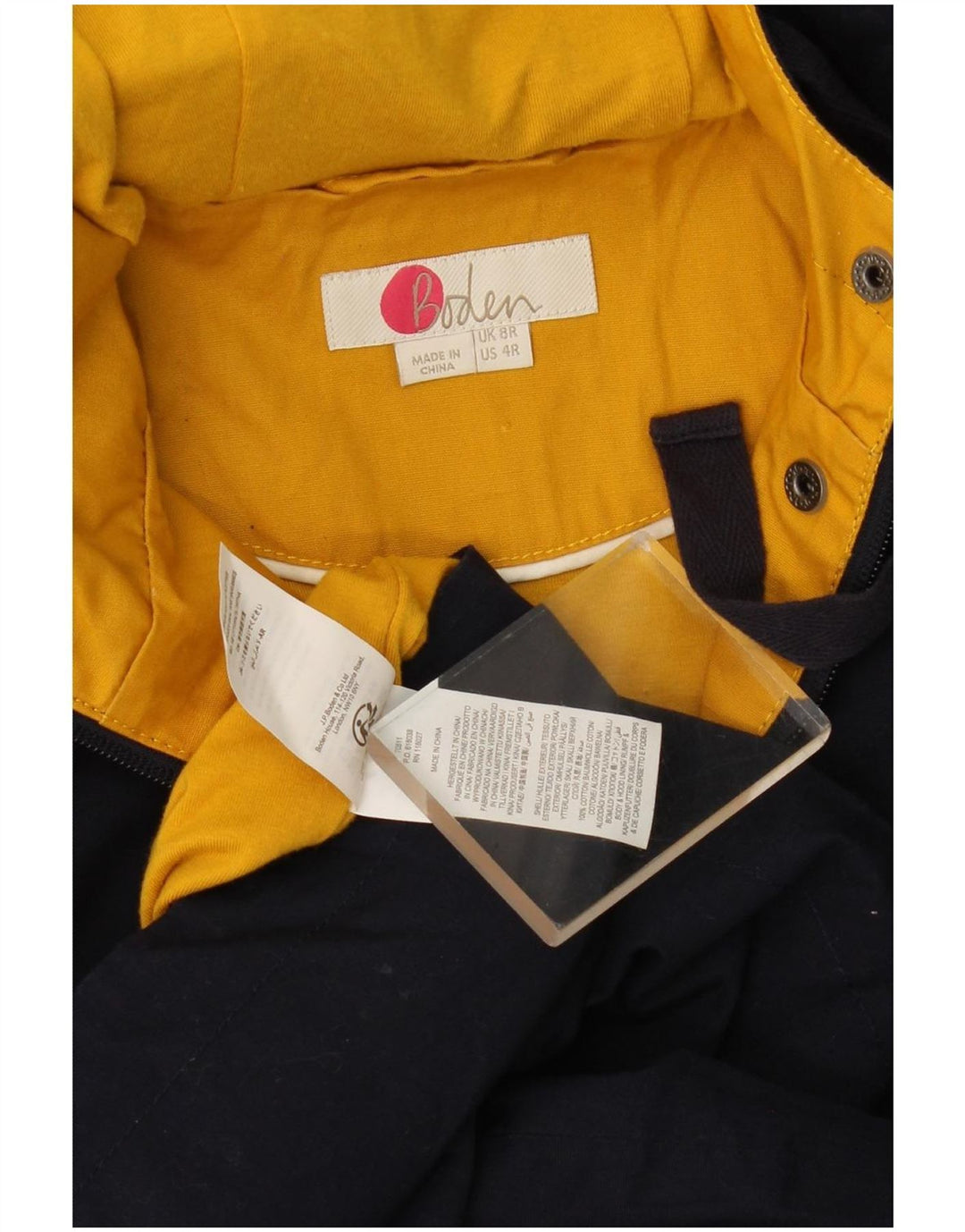 Giacca Parka con cappuccio da donna Boden UK 8 Small Poliestere color block blu navy