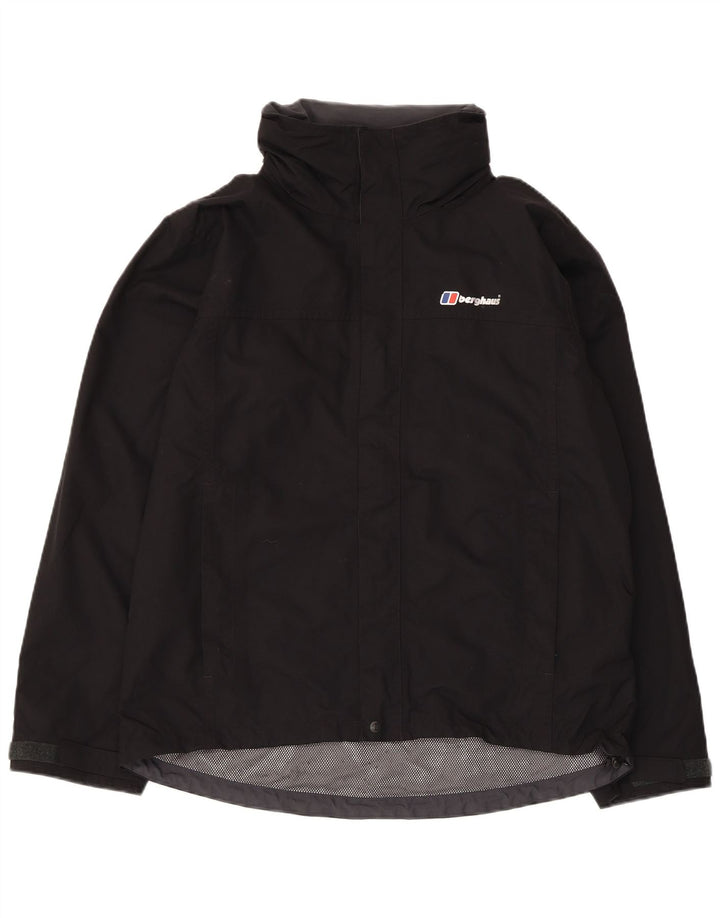 Giacca antipioggia da uomo con cappuccio Berghaus UK 38 media nera in poliammide