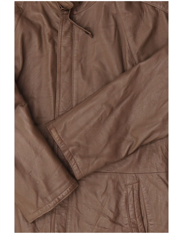 Giacca in pelle militare vintage da uomo UK 38 Marrone medio
