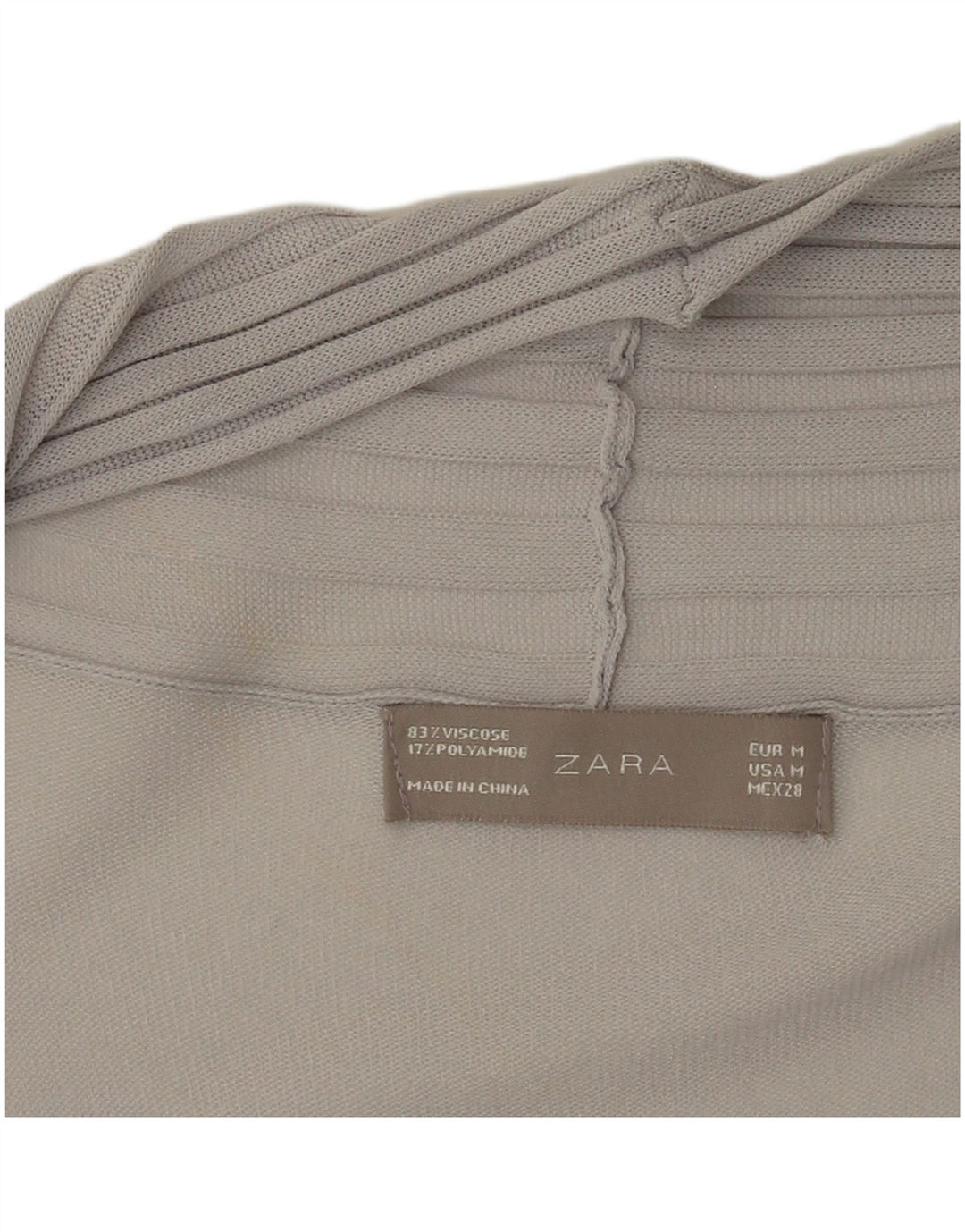 Top cardigan trasparente da donna Zara con linea lunga UK 12 Viscosa grigio medio