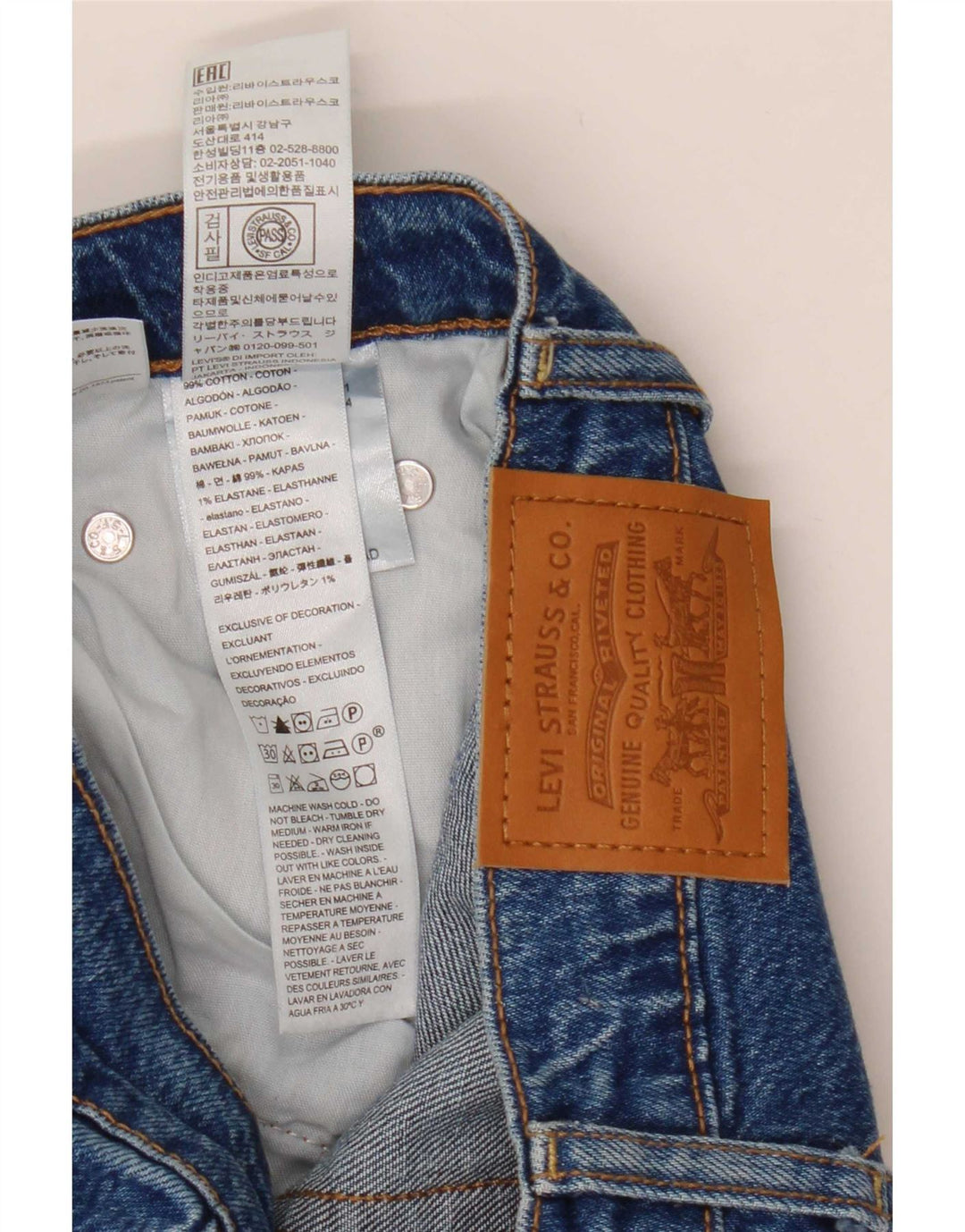 Jeans dritti Ribcage da donna Levi's W24 L29 cotone blu