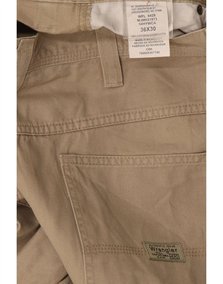 Pantaloni cargo dritti da uomo Wrangler W36 L27 cotone beige