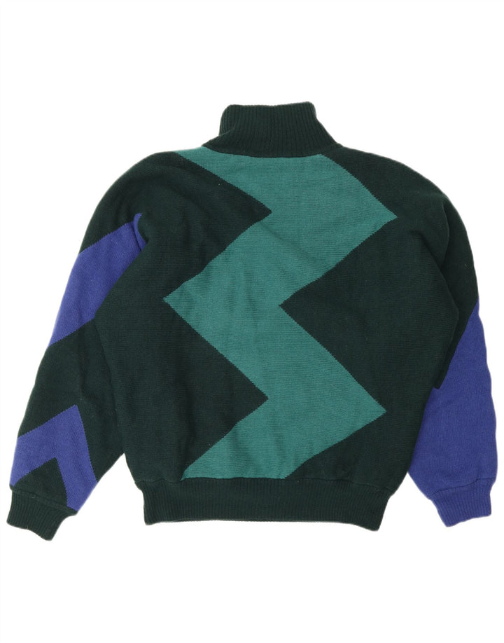 Gianni Versace Maglione da uomo con collo alto e color block verde medio