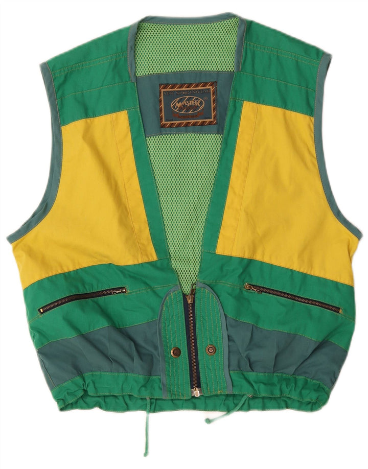 Gilet da uomo Master UK 40 grande in cotone color block verde