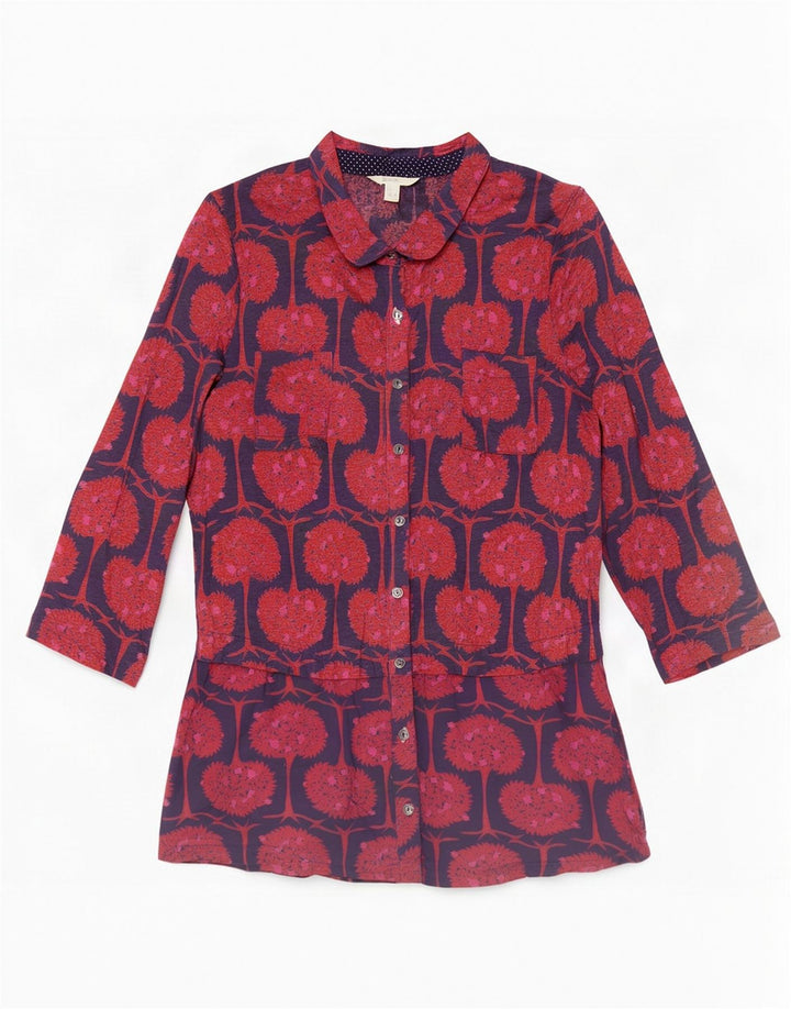 Camicetta con maniche a 3/4 grafica da donna di White Stuff UK 8 piccolo lino rosso