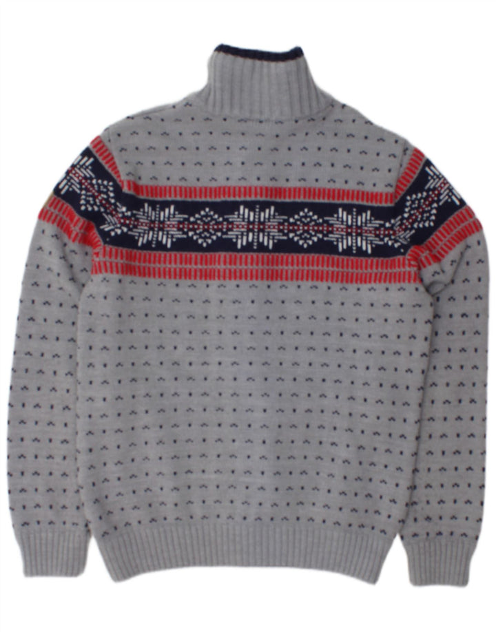 Maglione cardigan con zip intera da uomo CMP IT 50 Acrilico Fair Isle grigio medio