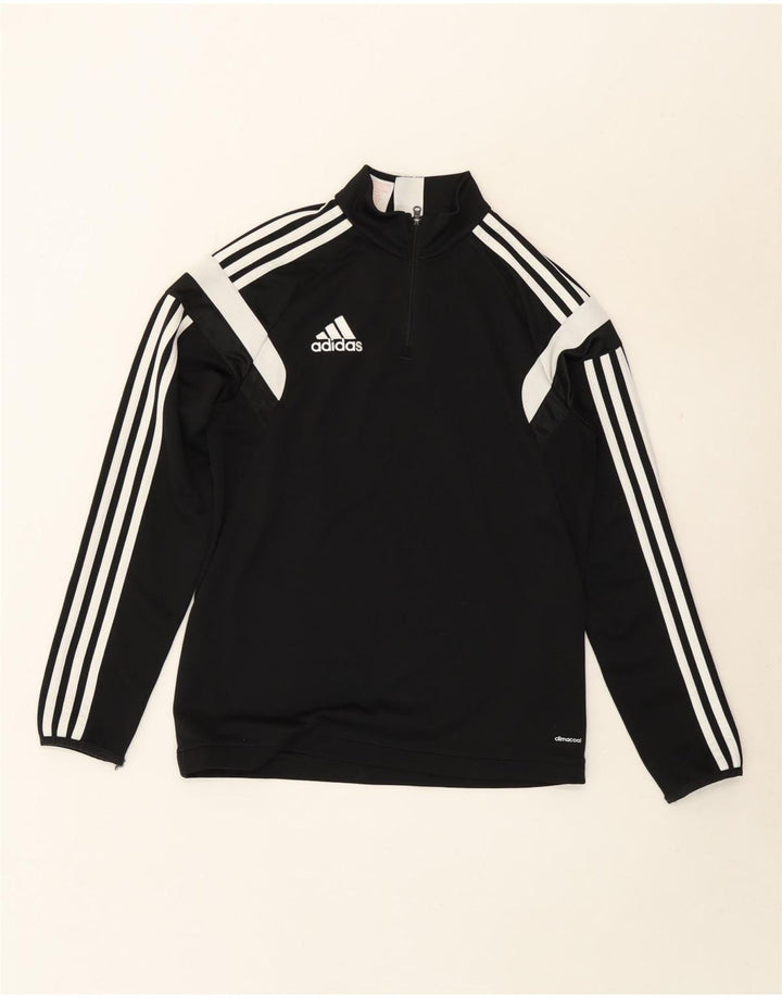 ADIDAS Boys Climacool Zip Neck Pullover Tracksuit Top 13-14 Years Black Vintage Adidas and Second-Hand Adidas from Messina Hembry 