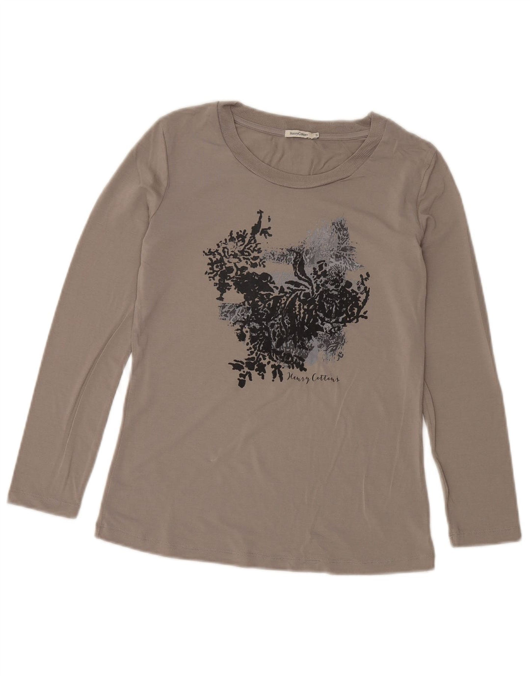 Henry Cottons Top grafico da donna a maniche lunghe IT 44 Grigio medio floreale