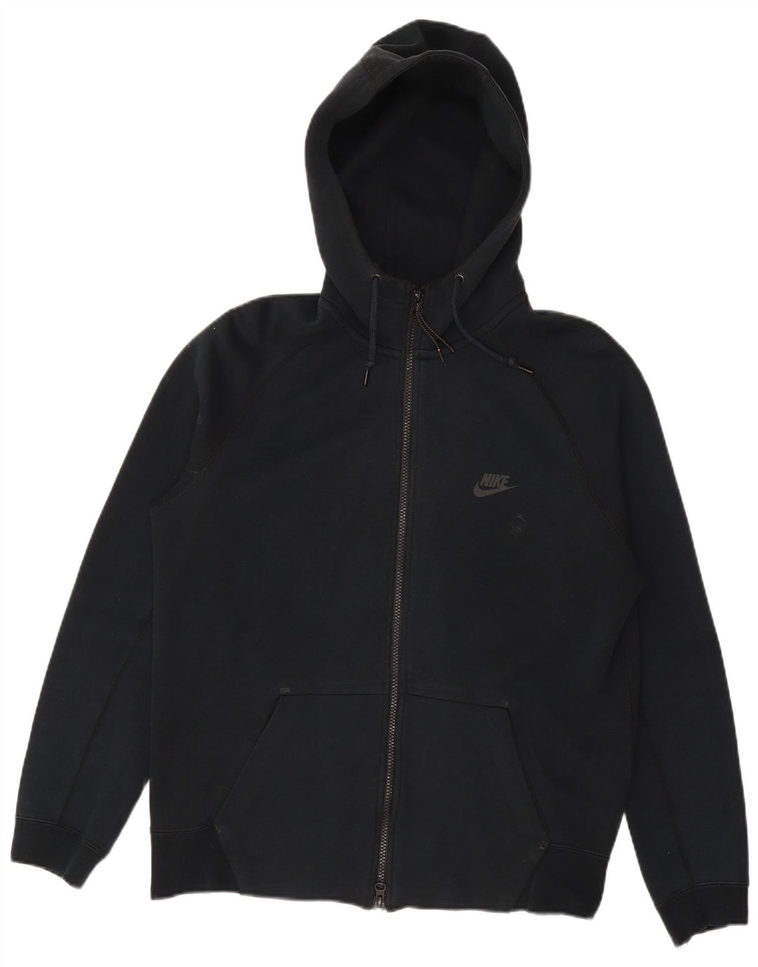 Felpa con cappuccio e zip Nike da uomo in cotone nero medio