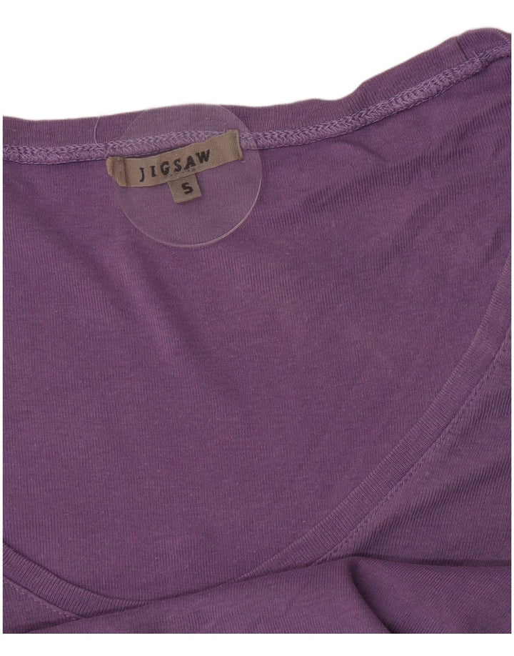 Jigsaw Top da donna a maniche lunghe UK 10 piccolo viola