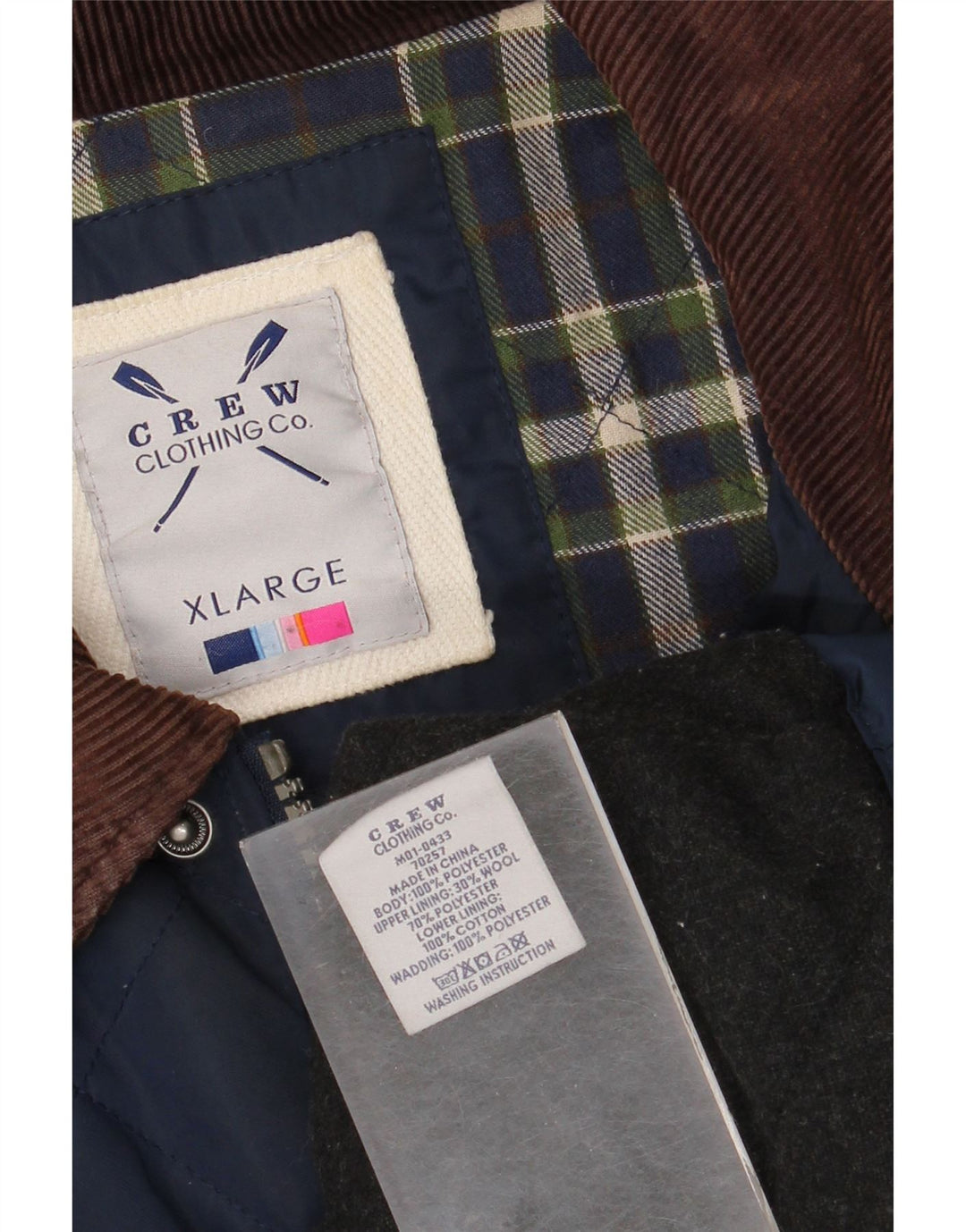 Crew Clothing Giacca trapuntata da uomo UK 42 XL Poliestere blu navy
