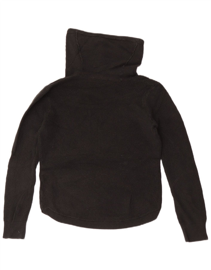 Maglione maglione collo alto da donna Ralph Lauren UK 14 cotone nero medio