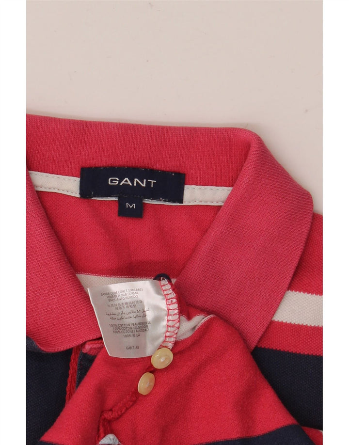 Polo da uomo Gant in cotone a righe rosa medio