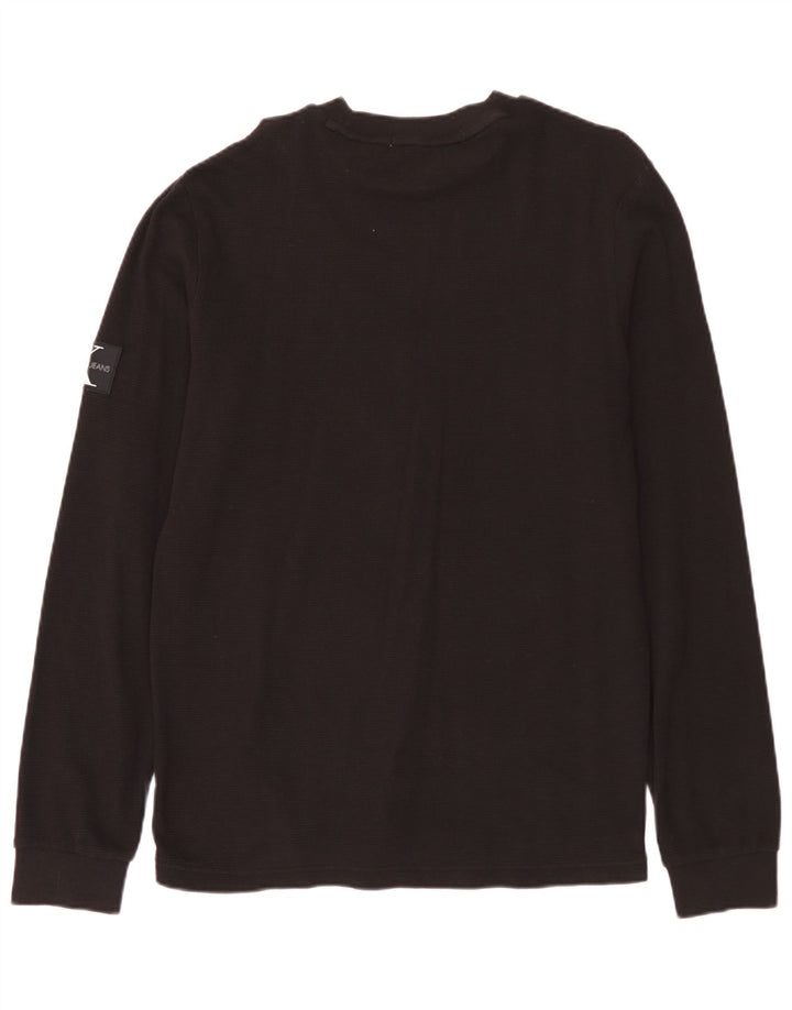 Calvin Klein Jeans Top da uomo a maniche lunghe grande marrone