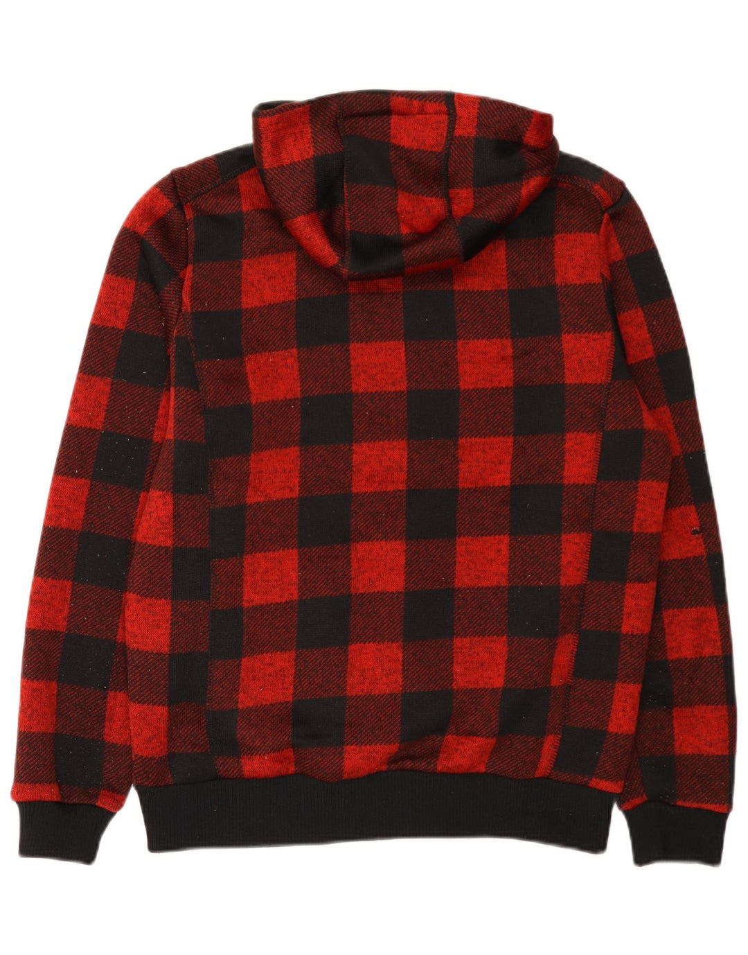 Mountain Warehouse Maglione con cappuccio e zip Sherpa da uomo a quadretti rossi medi
