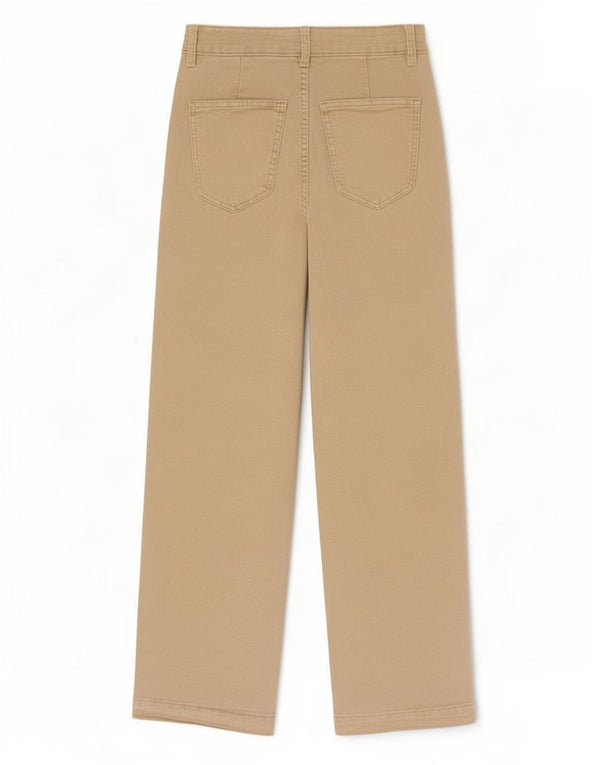 Jeans a gamba larga da donna Marks & Spencer UK 8 piccoli W26 L28 Cotone beige