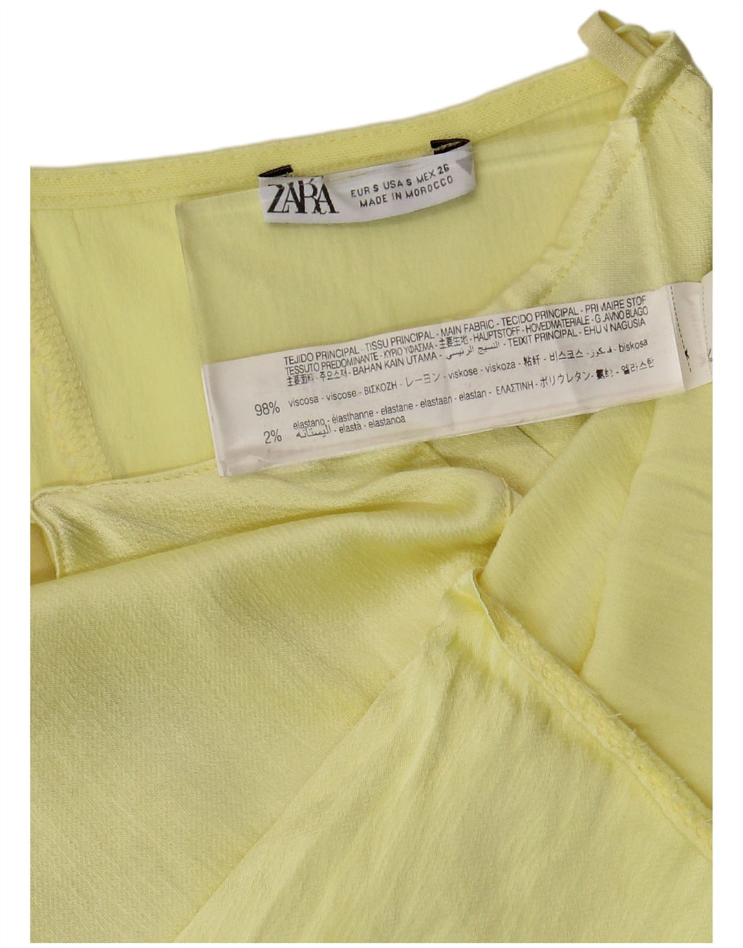 Abito sottoveste da donna ZARA UK 8 Small giallo in viscosa