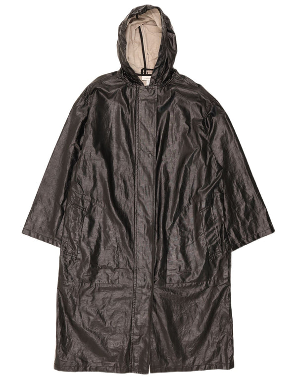 Impermeabile oversize con cappuccio da donna Topshop UK 10 piccolo cotone nero