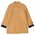 VINTAGE Womens Overcoat UK 14 Large Yellow Colourblock Polyester